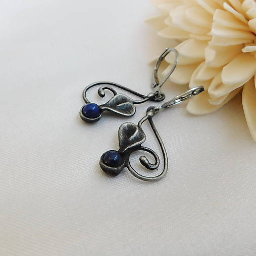 Náušnice - Náušnice s lapisom ─TONALLI─ - 17984107_