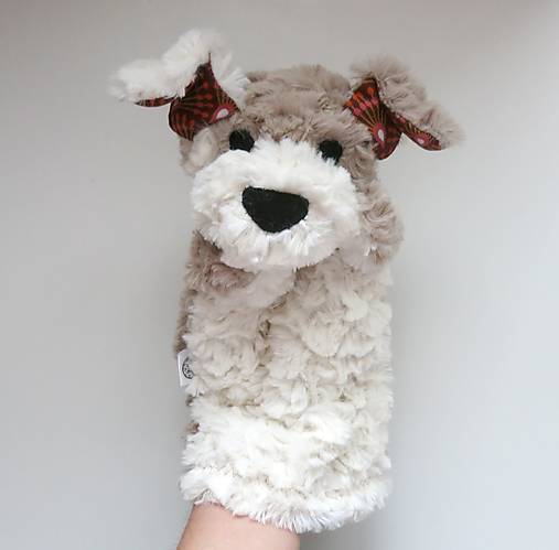 Maňuška psík chlpatý - Smotanosivohnedý s hnedými uškami