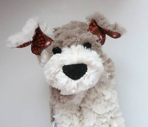 Maňuška psík chlpatý - Smotanosivohnedý s hnedými uškami