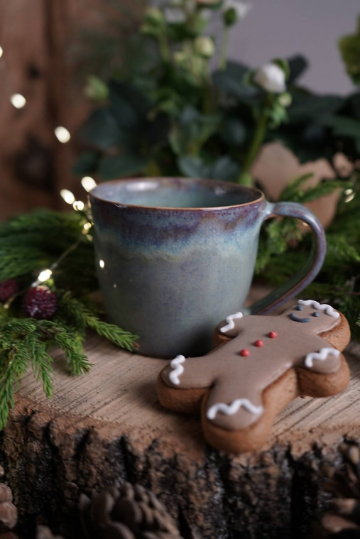 Nádoby - Šálka zeleno-fialová - 17981864_