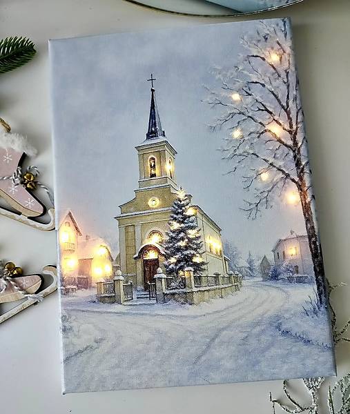 Obraz „Slavkovský kostolík“ – svietiaci LED obraz