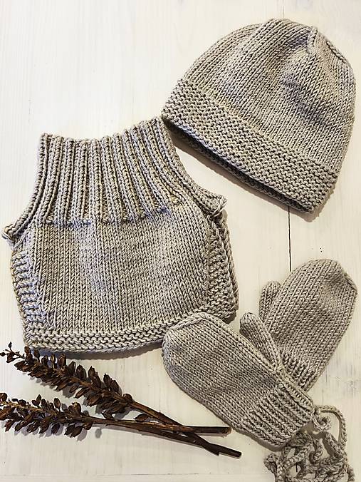 Detské súpravy - Zimný set 100% Baby merino - 17983160_
