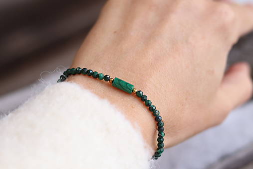Tenký náramok malachit