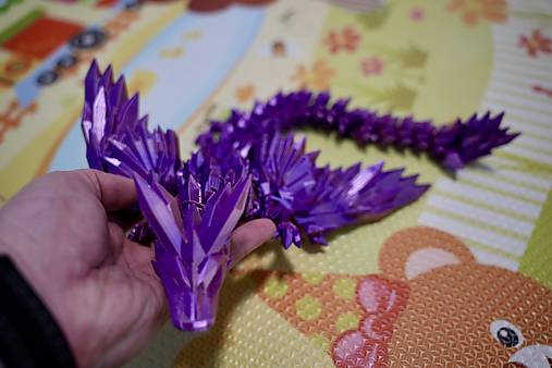 Kryštálový drak – fialový (veľký, ohybný)