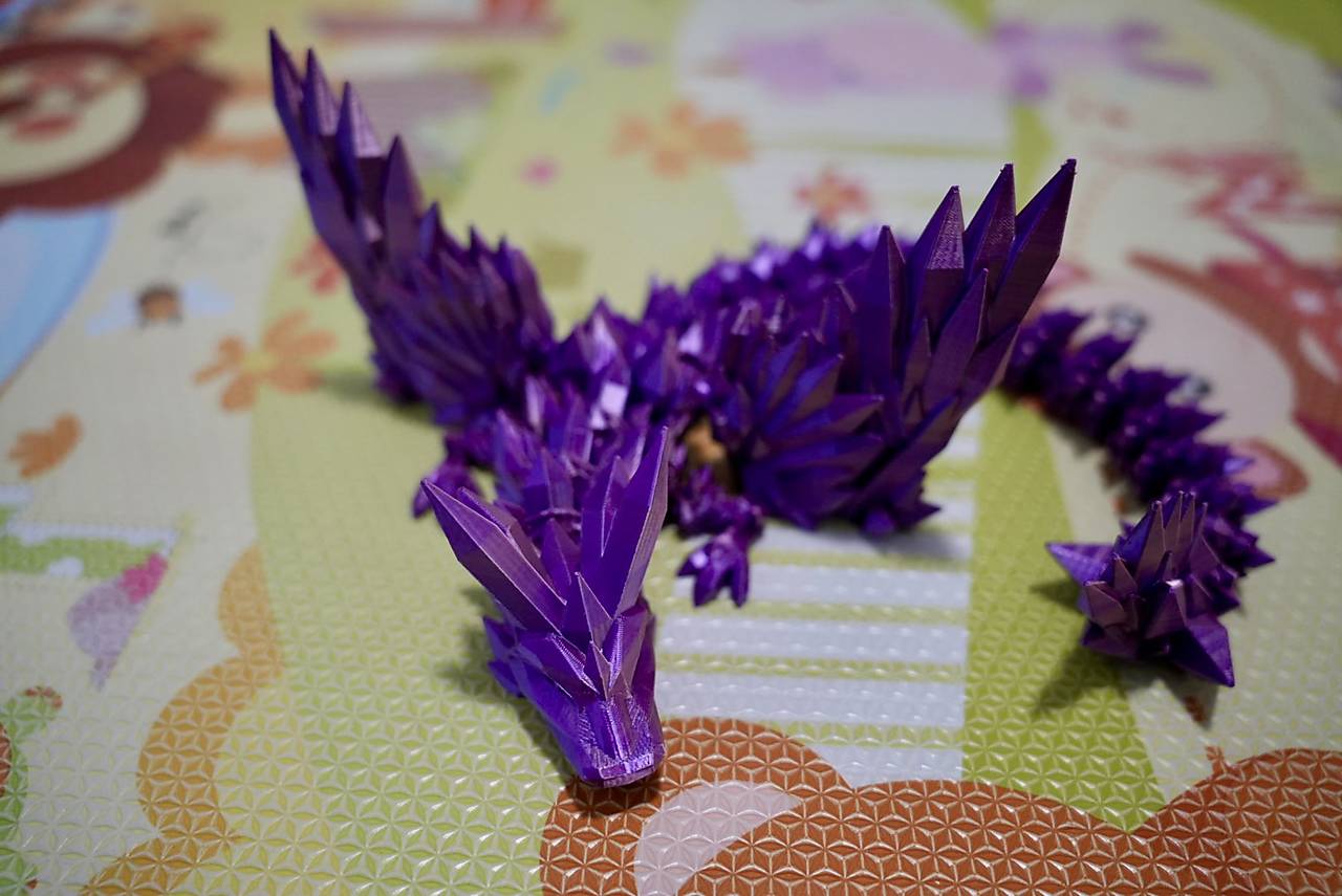 Kryštálový drak – fialový (veľký, ohybný)