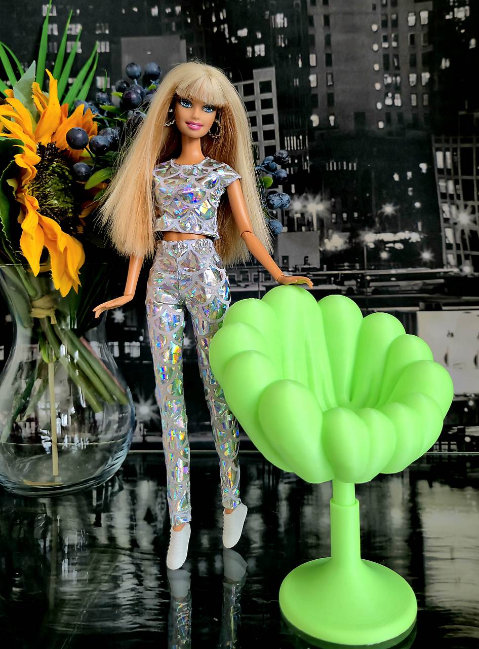 Otočné kresielko pre bábiky - fosforové