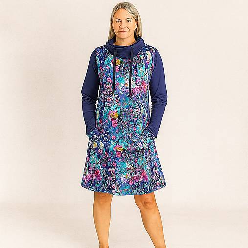 Šaty - Mikinové šaty s kapucí - tajemný les (teplákovina) - 17986754_