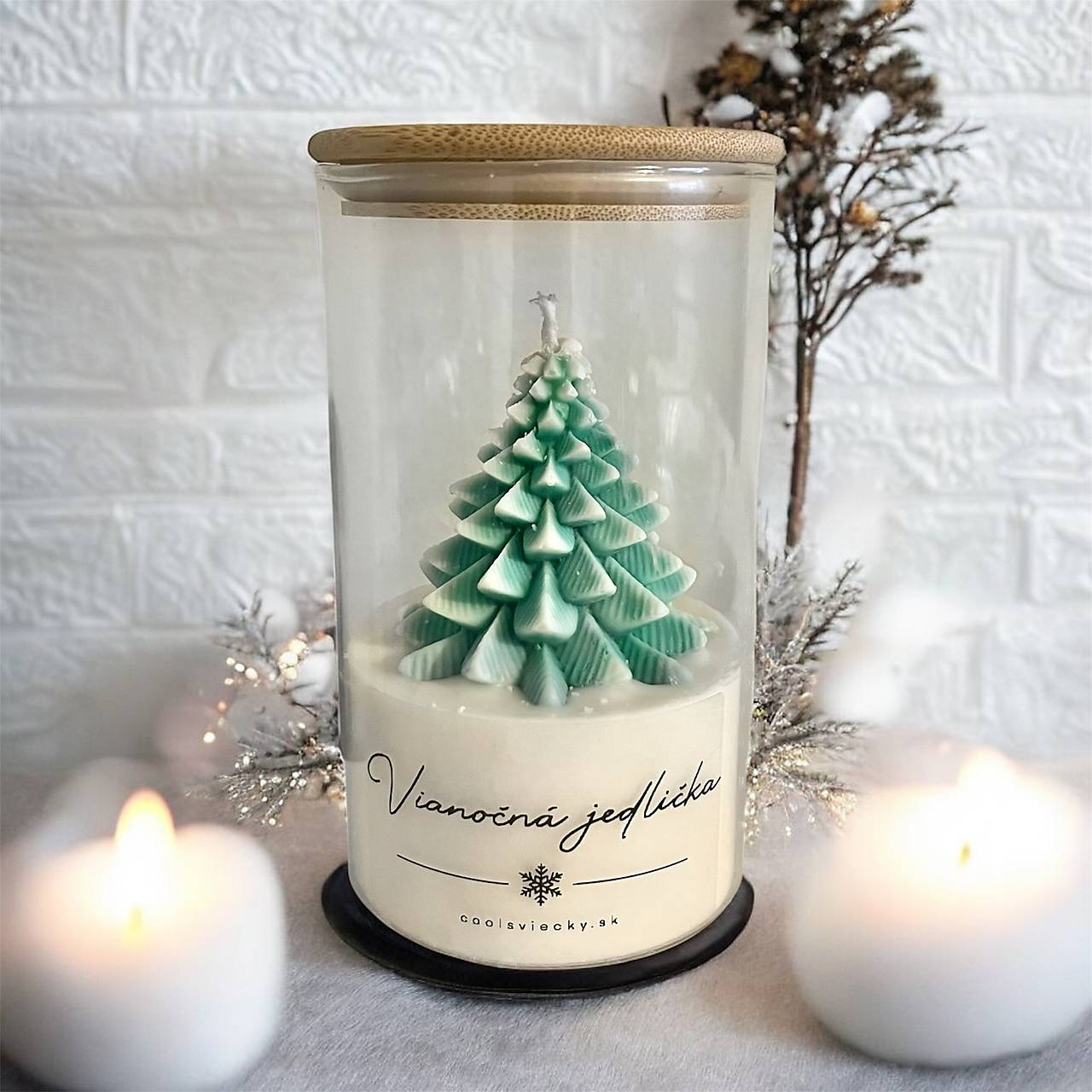 Vianočná jedlička - sójová sviečka