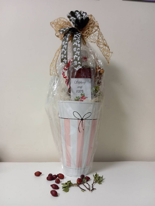 Potravinové darčekové sady - Šípkový sirup s medom - darčekové  vianočné balenie - 17986689_