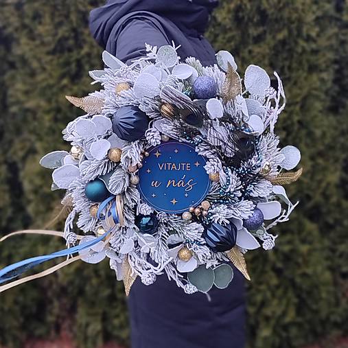 Dekorácie - Zimný veniec " Vitajte u nás " - 17986223_