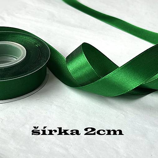 Galantéria - Saténová stuha jednolíca zelená - š.2cm - 1m - 17987886_