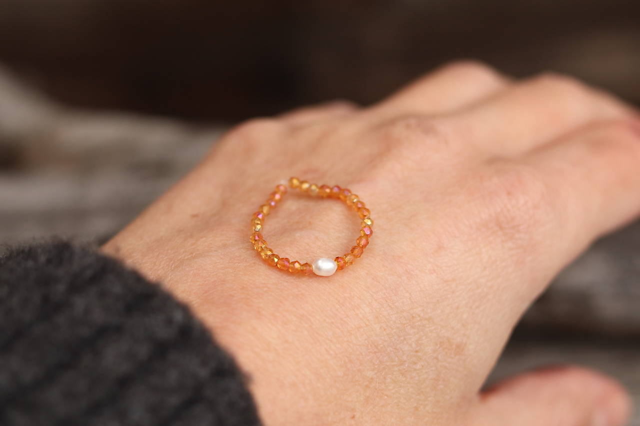 Prsteň zirkon s perlou