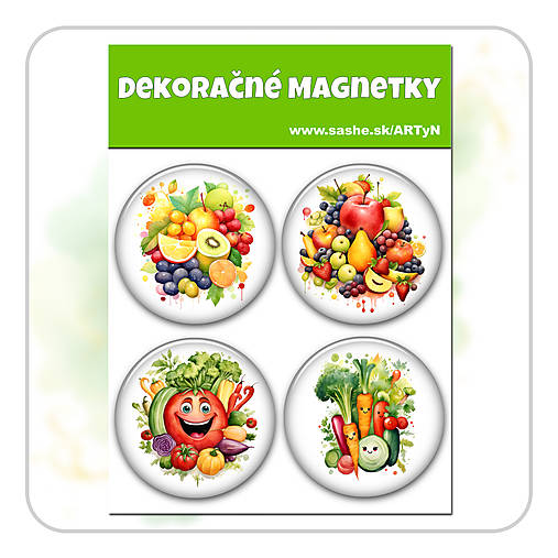 Magnetky - Sada magnetiek - Ovocie a zelenina 06 - 17985907_