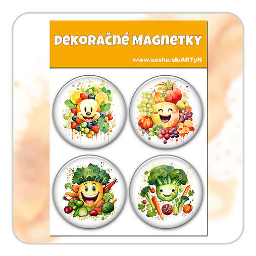 Magnetky - Sada magnetiek - Ovocie a zelenina 07 - 17985909_