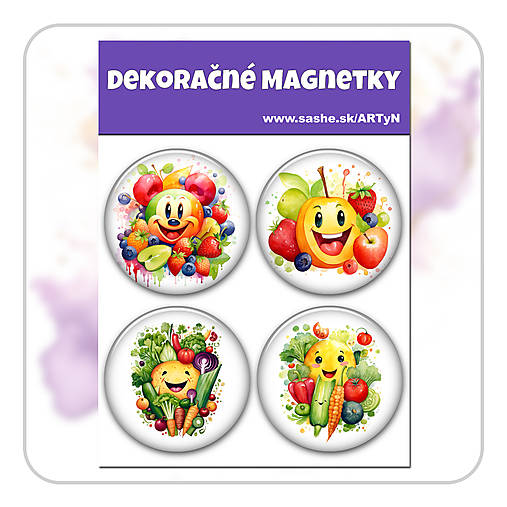 Magnetky - Sada magnetiek - Ovocie a zelenina 08 - 17985910_