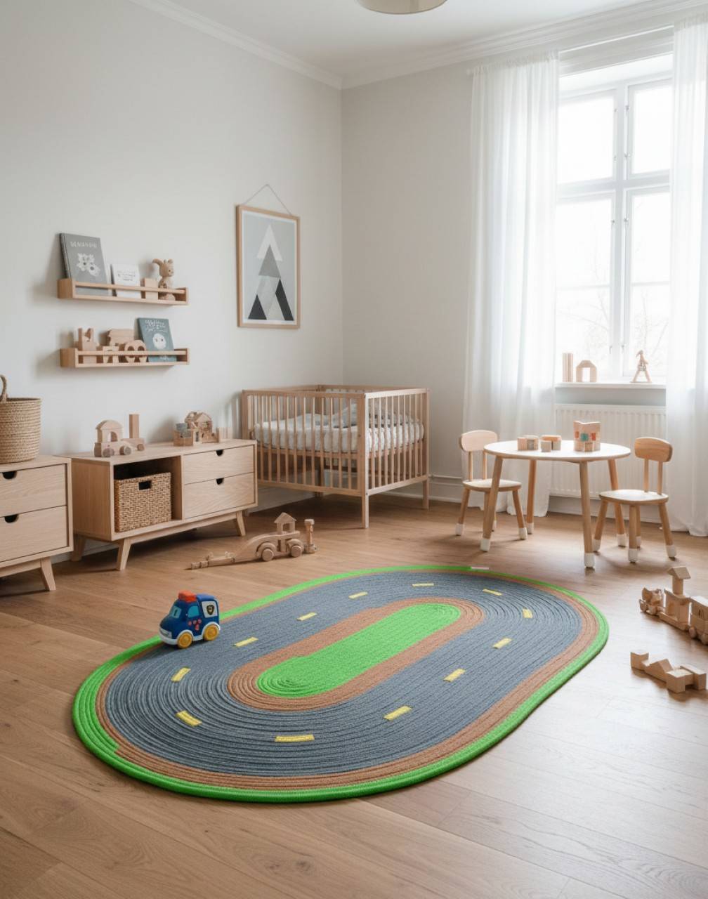 Detský koberec Autodráha – závodná cesta pre autíčka