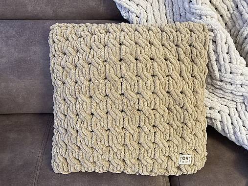 Úžitkový textil - MILKY CARAMEL puffy vankúš 40 × 40 cm - 17985288_