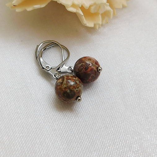 Náušnice - Jaspis leopardí - 17991334_