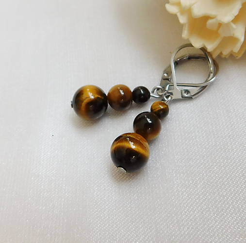 Náušnice - Tigrie oko - 17991406_