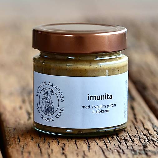Včelie produkty - IMUNITA - med s včelím peľom a šípkami - 17990210_