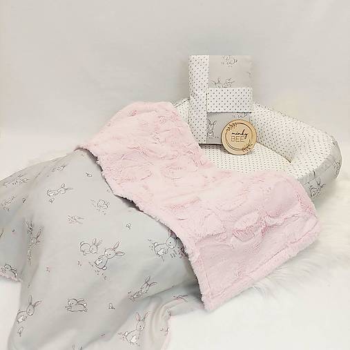 Luxusná minky deka so zajačikmi