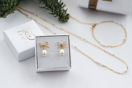 Riečne perly pre šťastie (Pozlátený náramok)