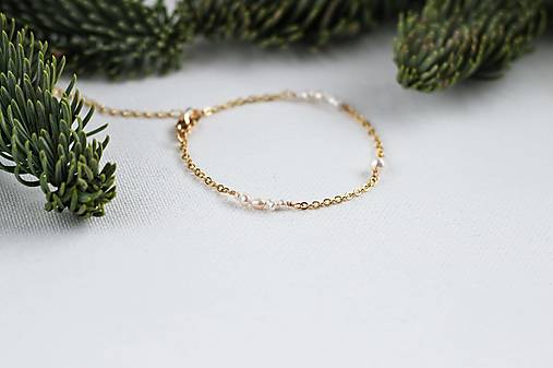 Riečne perly pre šťastie (Pozlátený náramok)