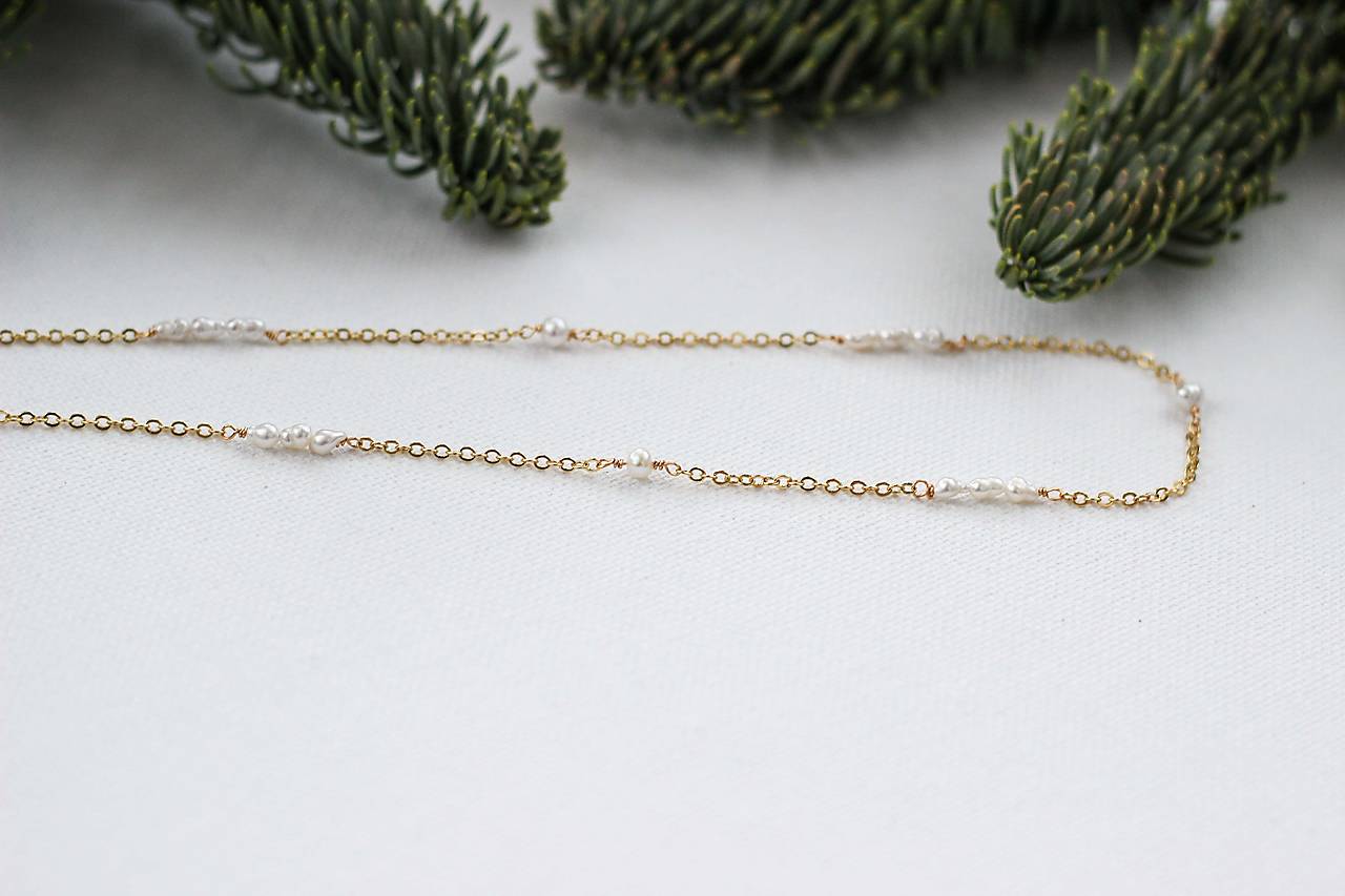 Riečne perly pre šťastie (Pozlátená retiazka)