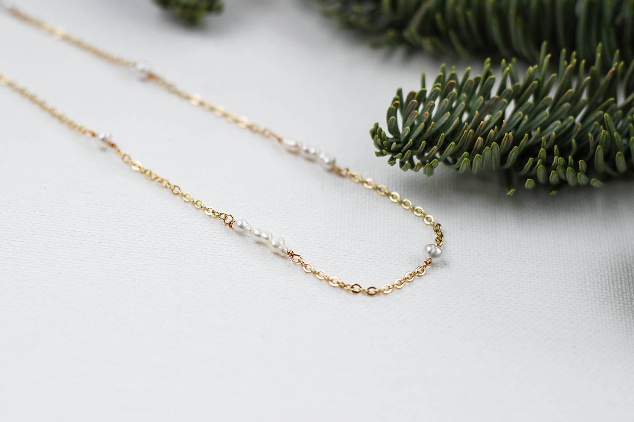 Riečne perly pre šťastie (Pozlátená retiazka)