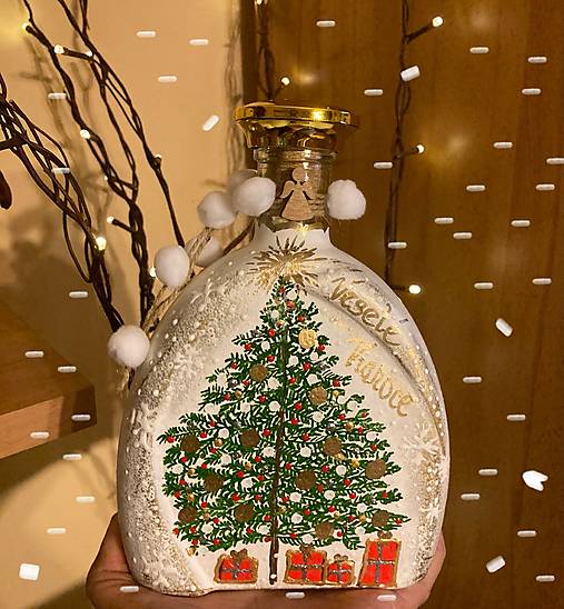 Nádoby - Vianočná fľaša🎄❄️ - 17990480_