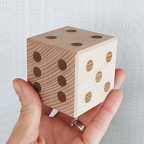 Drevená kocka na hranie 5,5cm