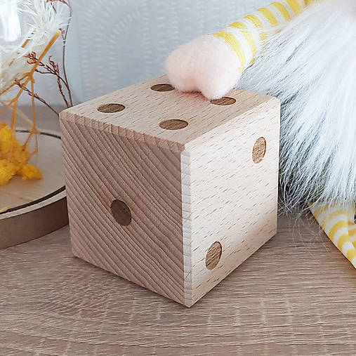 Drevená kocka na hranie 5,5cm