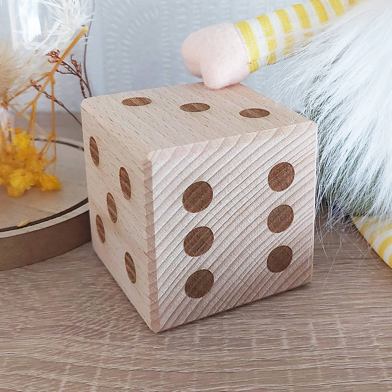 Drevená kocka na hranie 5,5cm