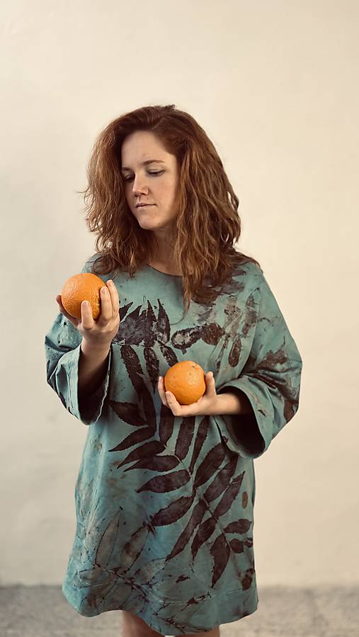 saty s vreckami .kimono blue.