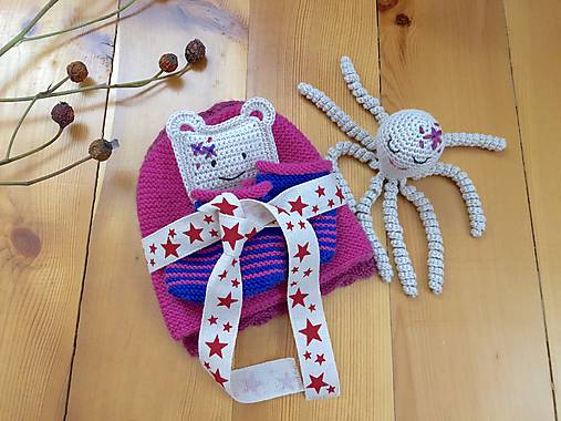 Detské čiapky - Setík ružových čiapočiek pre bábätko - 17989521_