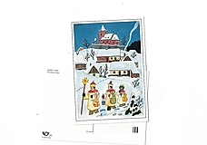 Papier - Pohľadnica "Traja Králi " - r.1955 Jozef Lada - 17991666_