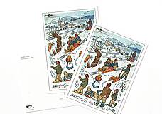 Papier - Pohľadnica "Zimné radovánky" - r.1953 Jozef Lada - 17991683_