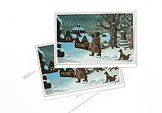 Papier - Pohľadnica "Štedrovečerná noc" - r.1936 Jozef Lada - 17991697_