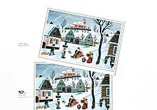 Papier - Pohľadnica "Sánkujúce deti" - r.1952 Jozef Lada - 17991763_