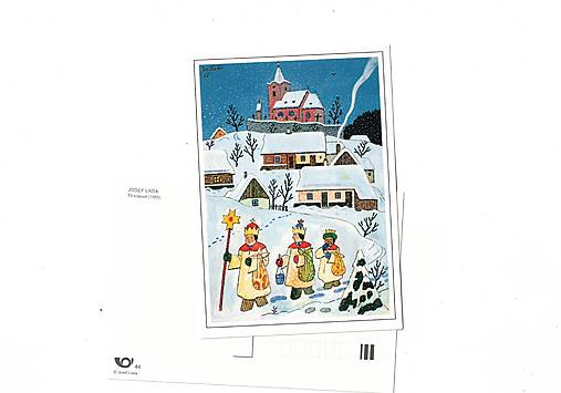 Papier - Pohľadnica "Traja Králi " - r.1955 Jozef Lada - 17991666_