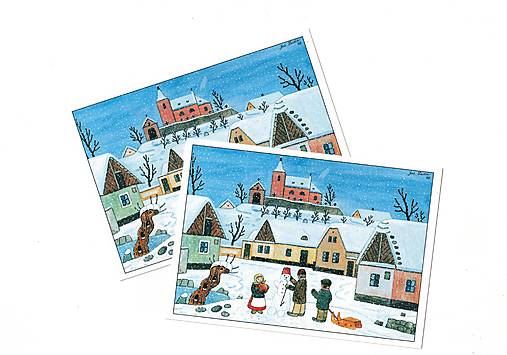 Papier - Pohľadnica "Zima" - r.1949 Jozef Lada - 17991691_