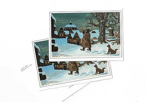 Papier - Pohľadnica "Štedrovečerná noc" - r.1936 Jozef Lada - 17991697_