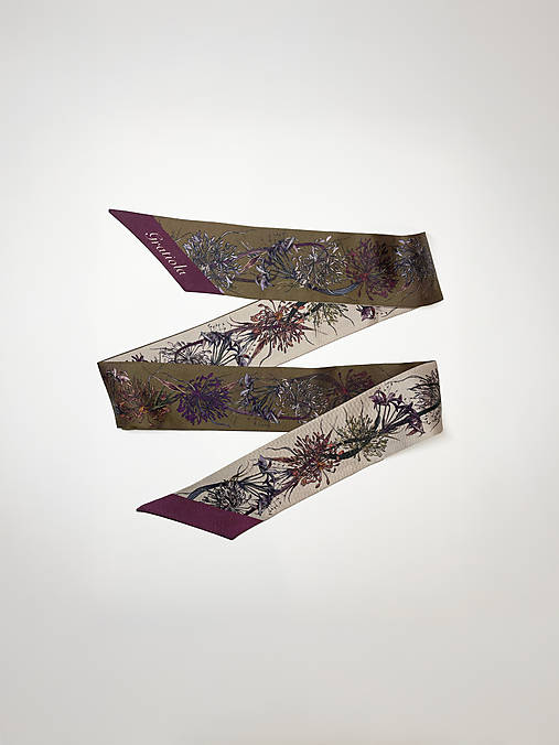 Šatky - 100% Hodvábna šatka Twilly SILK FLOWER  // Autorský dizajn // LIMITOVANÁ EDÍCIA  - 17988986_