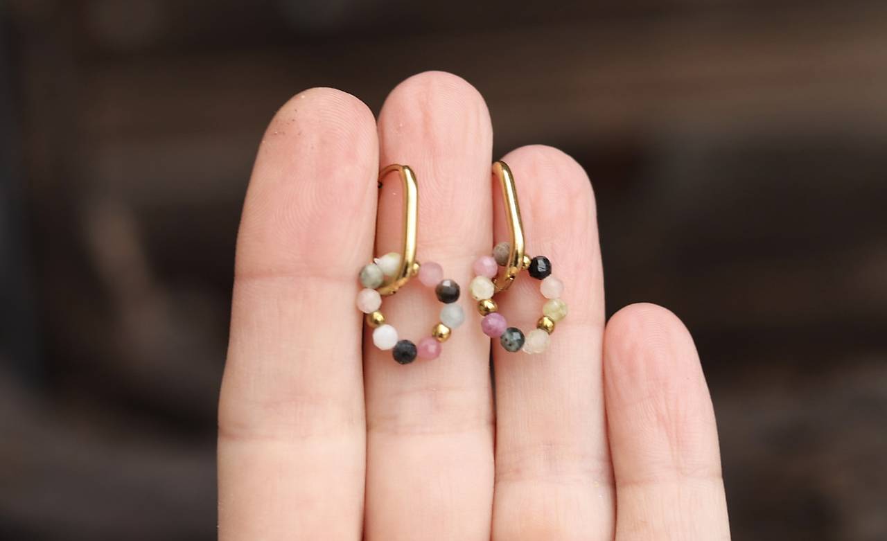 Náušnice turmalín