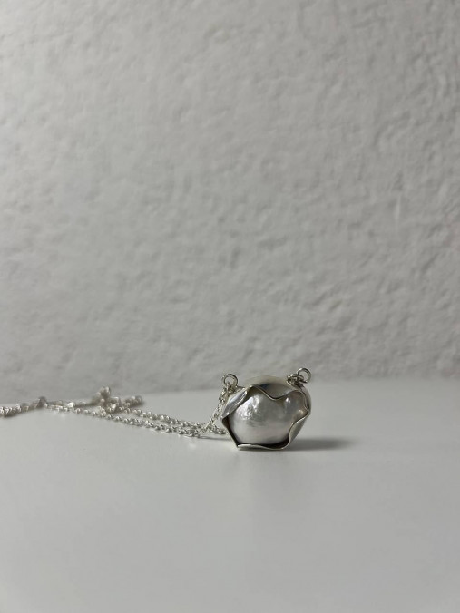 Náhrdelník OBLAK s PERLOU striebro