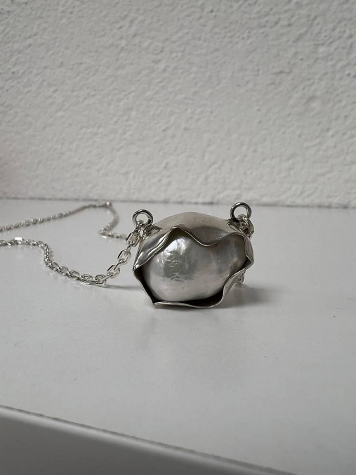 Náhrdelník OBLAK s PERLOU striebro