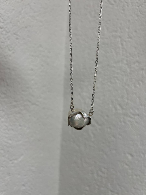 Náhrdelník OBLAK s PERLOU striebro