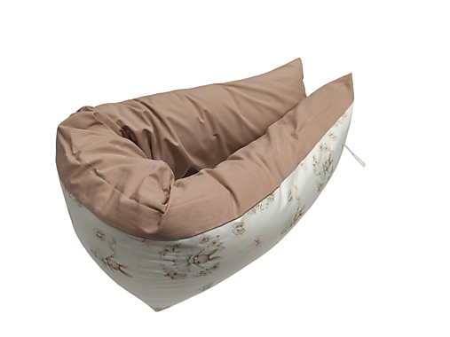 Detský textil - Tehotenský vankúš / Vankúš na dojčenie dvojfarebný béžový + zajačik Baletka - 17993798_