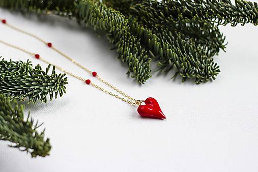 Červené srdce (Pozlátená retiazka s príveskom)