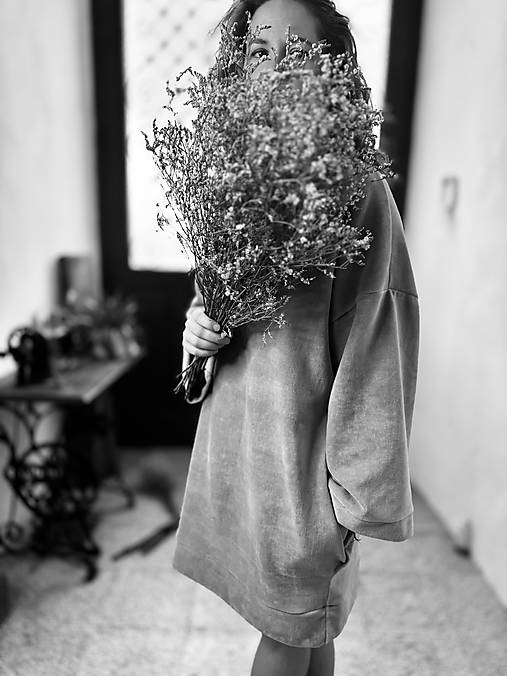 saty z kojeneckeho plysu 'mysacia bundicka' s vreckami